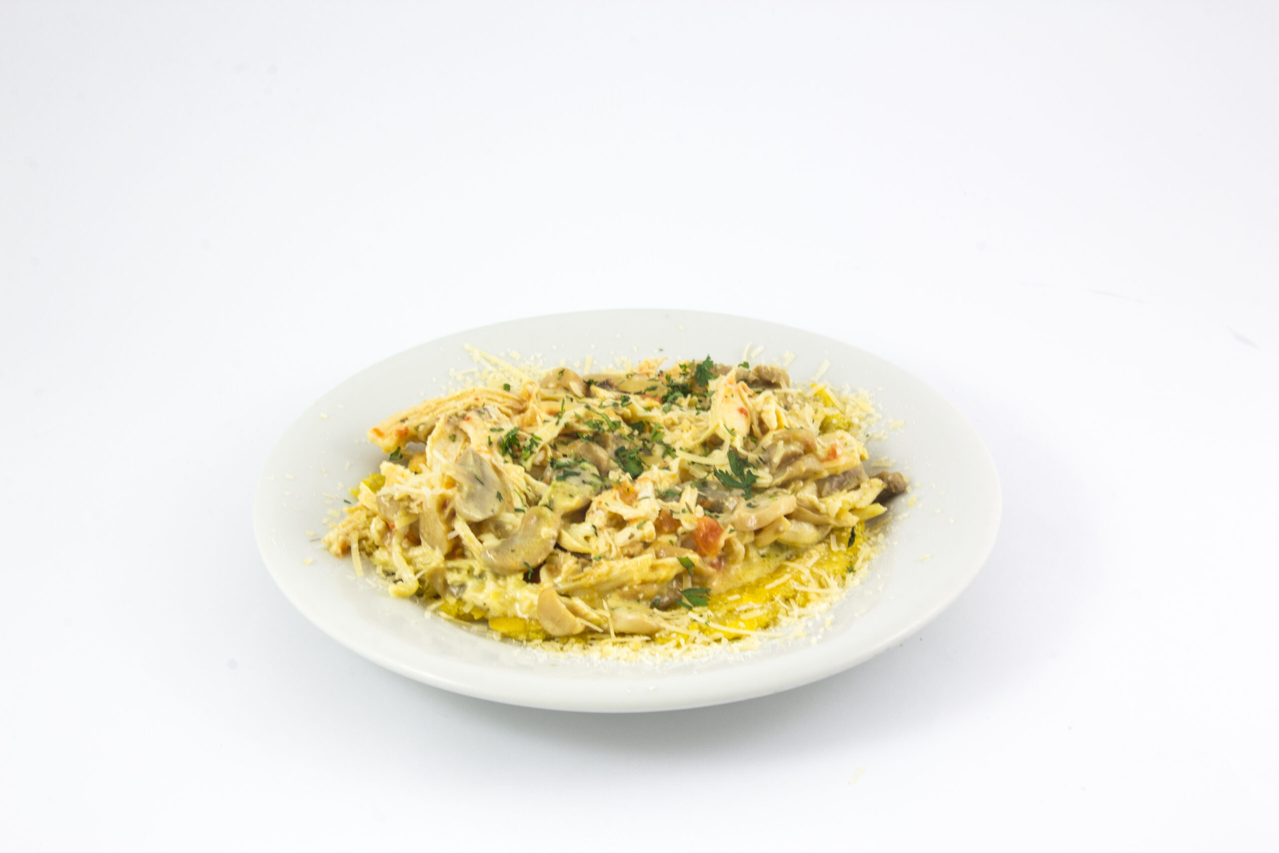 Patacón Pollo y Champiñones